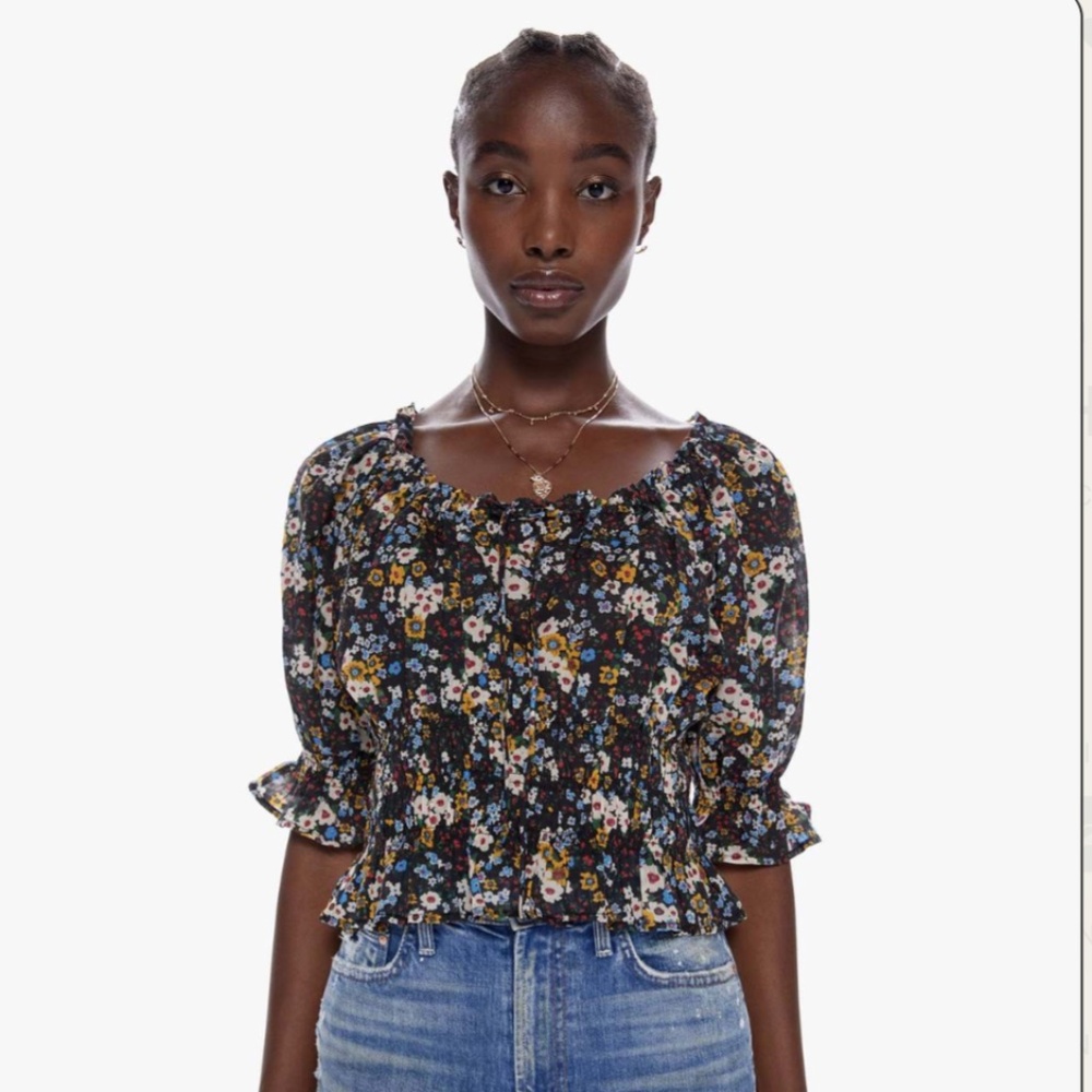 NWT Mother The Dollface Top- Pushing Daises- size S